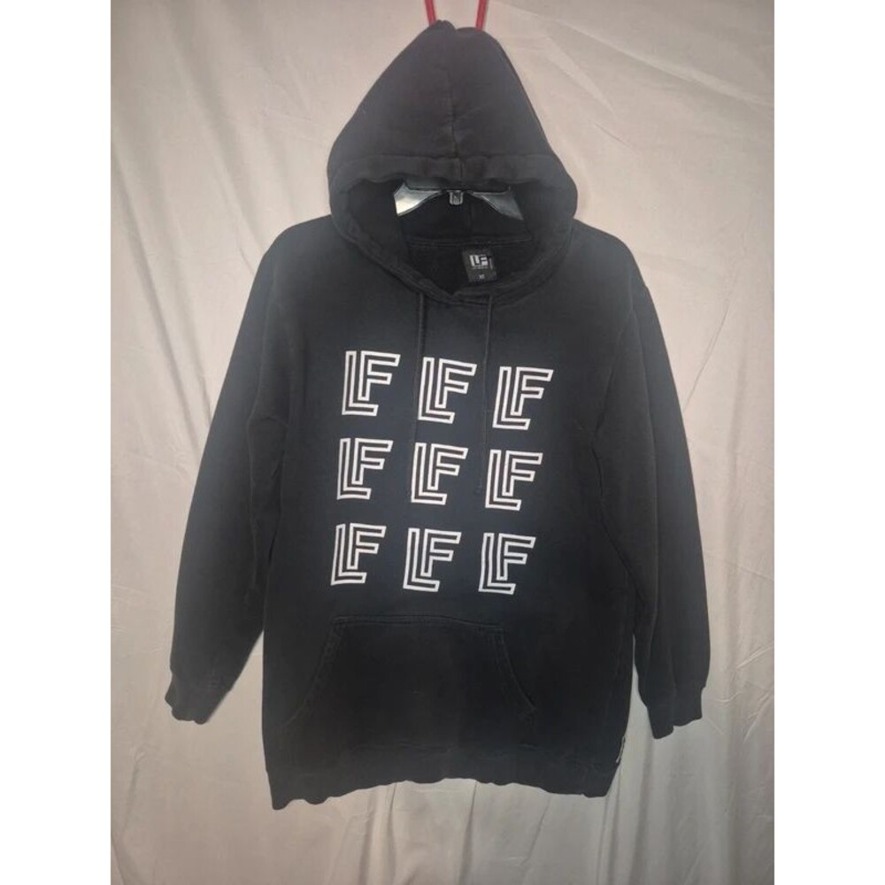 ILF Los Angeles Black Hoodie Sweatshirt Repeated Logo Graphic Size XS